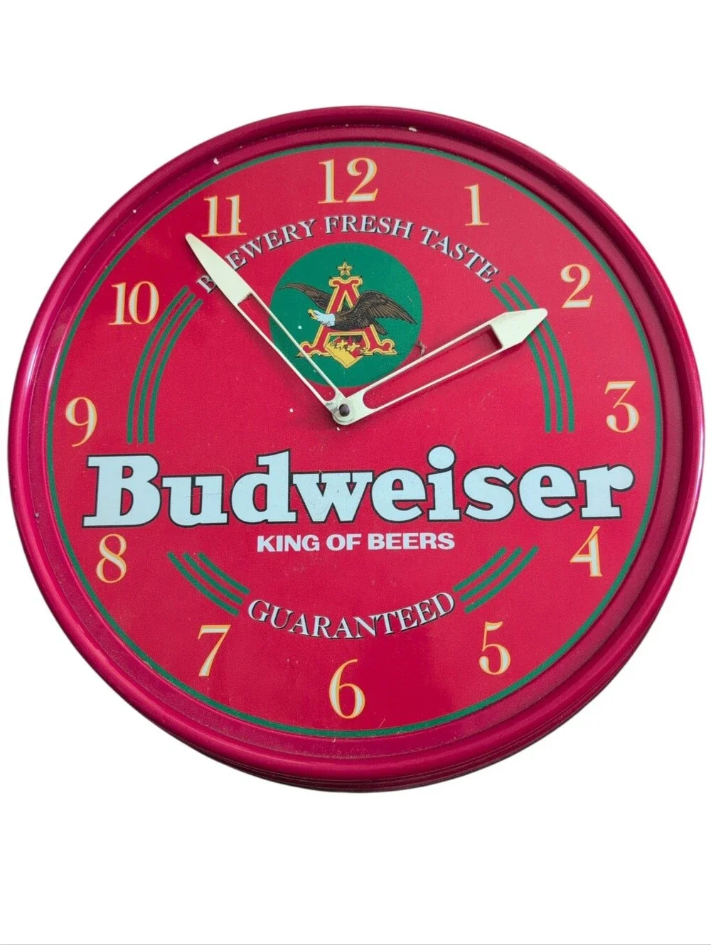 Vintage 1980s Budweiser Advertising Clock. TESTED WORKING